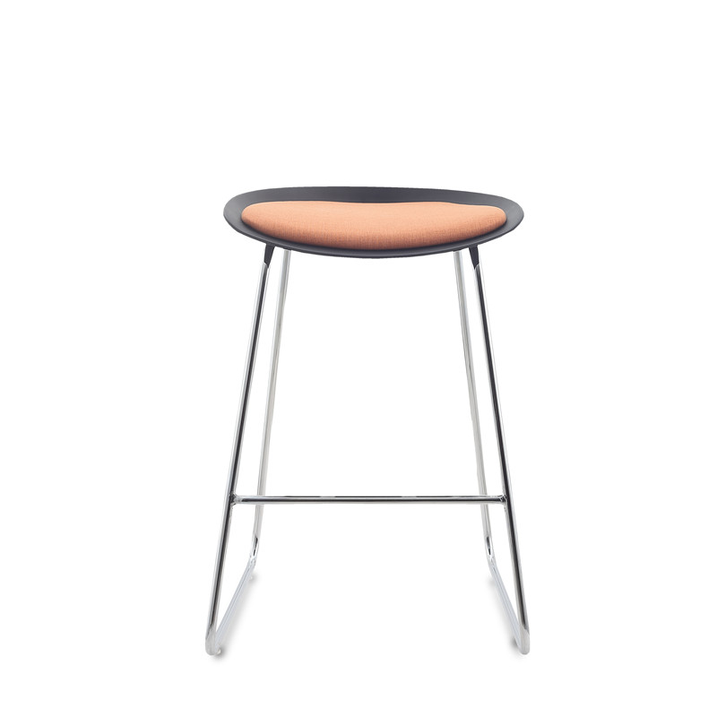 M-0009H Stool Chair In Orange Seat