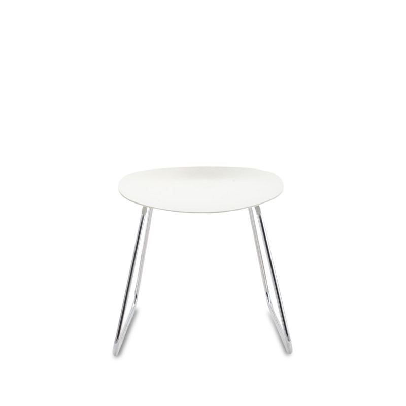 M-0009L Sled Chair In White Frame